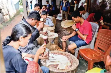  ?? HENG CHIVOAN ?? The process of making leather art takes around six months.