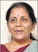  ?? MINT ?? Nirmala Sitharaman, finance minister.