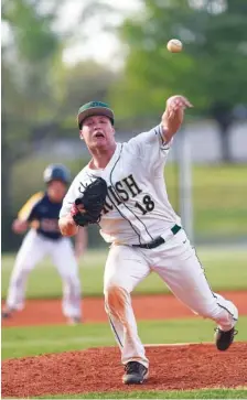  ??  ?? Notre Dame’s Dallas Brown pitches against Chattanoog­a Christian School on Tuesday.