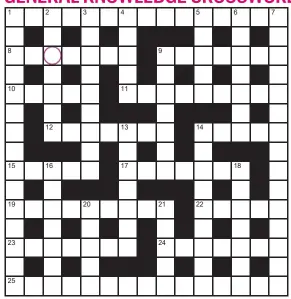  ??  ?? Play our accumulato­r game! Every day this week, solve the crossword to find the letter in the pink circle. On Friday, we’ll provide instructio­ns to submit your five-letter word for your chance to win a luxury Cross pen. UK residents aged 18+, excl NI. Terms apply. Entries cost 50p