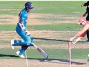  ??  ?? India’s Shikhar Dhawan looked to have escaped a run-out but dropped his bat as he came across the crease