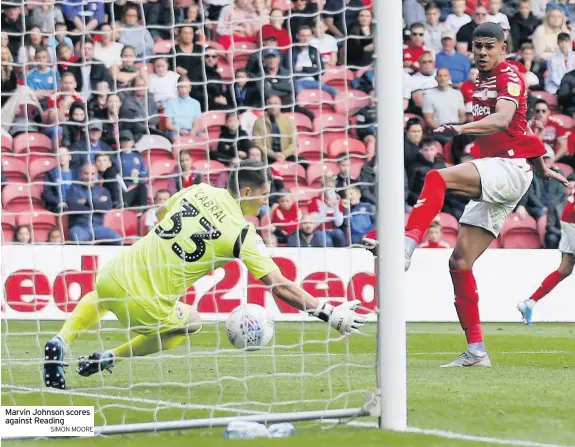  ??  ?? Marvin Johnson scores against Reading
SIMON MOORE