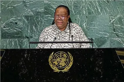  ?? Picture: REUTERS/Mike Segar ?? Internatio­nal relations and co-operation minister Naledi Pandor says SA will vigorously uphold and further the principles of the United Nations Human Rights Council.