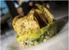  ??  ?? The special dish that will be created during the virtual event will be a crab timbale with avocado lemon mousse and za’atar chips.