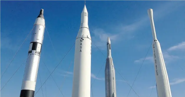  ?? Mark Stachiew/ Postmedia News ?? A view of the rocket garden at the Kennedy Space Center Visitor Complex. The facility is a great place to take the family with enough to see to easily fill a whole day.