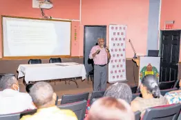  ?? ?? Counsellin­g Psychologi­st Howard Gough leads the underage drinking session in Mandeville, Manchester, delving into the intricate realm of child psychology within decision-making contexts.