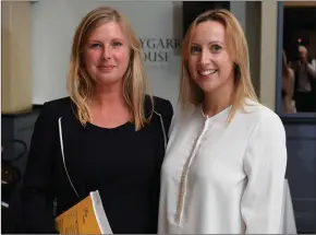  ??  ?? Sarah Quill (Ballybunio­n) and Margurite Fitzgerald (Tralee) pictured enjoying themselves at the Law Society conference in the Ballygarry House Hotel last week.