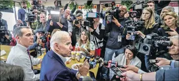  ?? Robert Gauthier Los Angeles Times ?? DEMOCRATIC presidenti­al candidate Joe Biden in Los Angeles in May, with Mayor Eric Garcetti, left.