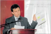  ?? HENRY LAPO / EXPRESO ?? Autoridad. Fernando Benalcázar, viceminist­ro de Minas, en el evento.