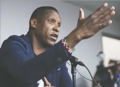  ?? CRAIG ROBERTSON ?? Raptors president Masai Ujiri says the NBA is “a seriously well-oiled machine” and that the team is excited to resume the season.
