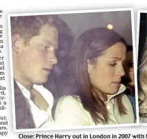  ??  ?? Close: Prince Harry out in London in 2007 with Natalie Pinkham. Inset: Free-spirited Juliette Labelle (right) and (top) Caroline Flack