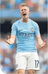  ??  ?? City’s Kevin De Bruyne was superb