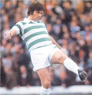  ??  ?? Pat McCluskey in action for Celtic at Celtic Park.