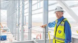  ?? Elizabeth Page Brumley Las Vegas Review-journal ?? Don Webb, chief operating officer of Las Vegas Stadium Co., gives a tour of the Raiders’ headquarte­rs constructi­on site Tuesday in Henderson.