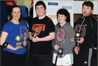  ??  ?? At the Ballyheigu­e tournament last Sunday were the Division 5 winners Aine Knightly (Annascaul), James Beazley (Kingdom) with runners-up Maria Kennelly(Moyvane) and James O’Mahony (Causeway).