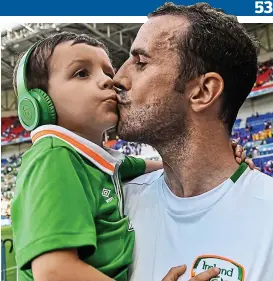  ?? SPORTSFILE ?? Proud dad: John O’Shea with his son Alfie after the game