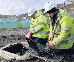  ??  ?? Test drilling into the old mine workings of Caerau Colliery has revealed that the flood water inside is warm enough to be used to heat homes