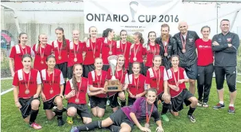  ?? SPECIAL TO POSTMEDIA NETWORK ?? The Niagara-on-the-Lake Rangers under-13 girls soccer team won the Ontario Cup with a 3-2 victory over the Windsor East Side Kickers.