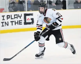  ?? AARON_BELL OHL IMAGES ?? Niagara IceDogs prospect Jake Uberti was the leading scorer at the OHL Gold Cup tournament in Kitchener.