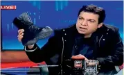  ??  ?? Federal Minister Faisal Vawda showed an army boot during the live show to ridicule opposition parties.