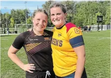  ?? ?? Natalie, left, and Jayne Armatage are competing at the U Sports women’s rugby championsh­ip in Victoria, B.C. Natalie plays for the Guelph Gryphons and Jayne is with the Queen’s Gaels.