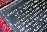  ??  ?? n REMEMBER: The Grave of the Unknown Warrior in Westminste­r Abbey where an all night vigil will be held
Photos by Dan Kitwood/Getty Images