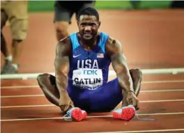  ?? FOTO: AP ?? Her er Justin Gatlin rett etter at han sikret 100-metergulle­t.