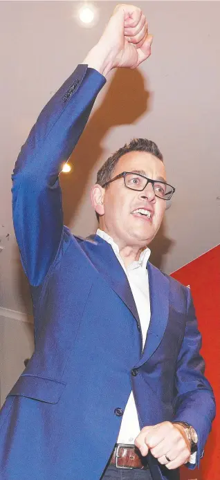  ?? WINNER: Premier Daniel Andrews claims victory in the Victorian election. Picture: AAP IMAGE ??