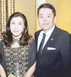  ??  ?? Thai Ambassador Thanatip Upatising and wife Monthip.