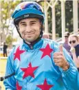  ?? Picture: PETER ROY ?? Jockey Pietro Romeo had a tough choice.