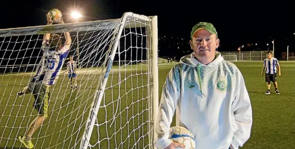  ?? PHOTO: ROSS GIBLIN/ FAIRFAX NZ ?? Brendan Holland is a coach of a football team at St Pat’s in Kilbirnie.