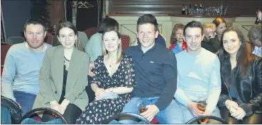  ?? (Pic: John Ahern) ?? Orla Shealy from Glenahulla (right) with her friends at last Saturday night’s Fogues concert in Mitchelsto­wn, l-r: Finian McNutt, Eva McNutt, Megan Moynihan, Sean Moynihan and Robert Coughlan.