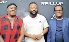  ?? ?? SOCIAL media personalit­y Carpo, Cassper Nyovest, and Mahikeng executive mayor Gosiame Seatlholo. | Instagram