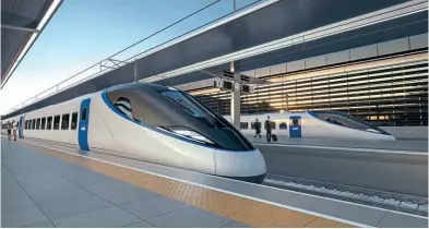  ?? Hitachi-alstom High Speed ?? While the final design for the HS2 trains has yet to be finalised, Hitachi-alstom High Speed has released some artist’s impression­s as to how the new trains could look.