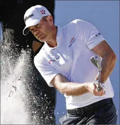  ?? LYNNE SLADKY / ASSOCIATED PRESS ?? Brendan Steele hits from a bunker on the 16th hole during Friday’s second round of the Honda Classic on PGA National’s Champion Course in Palm Beach Gardens, Fla. Steele leads at 5-under.