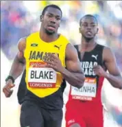  ?? AFP ?? Yohan Blake (left) was expected to come out of the shadow of Usain Bolt but he finished third at the CWG 100m race.