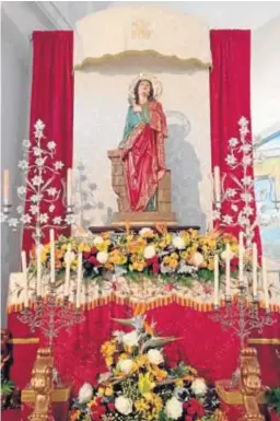  ?? ANTONIO FERNÁNDEZ ?? En la imagen, Santa Bárbara de Tharsis en la iglesia parroquial
durante este año.