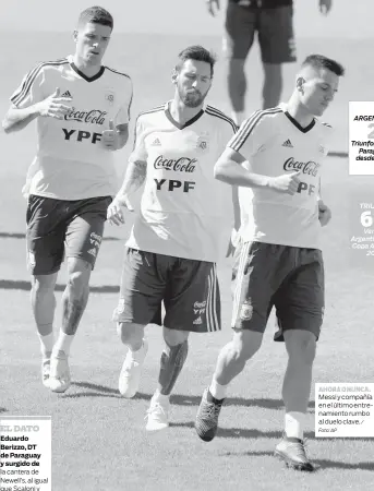  ?? Foto: AP ?? AHORA O NUNCA. Messi y compañía en el último entrenamie­nto rumbo al duelo clave. /