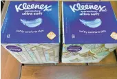  ?? DEE-ANN DURBIN/AP ?? A small box of Kleenex sold in the U.S. now has 60 tissues, down from 65 a few months ago.