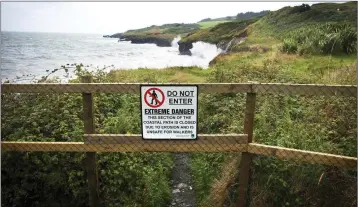  ??  ?? A section of the cliff walk had been closed due to health and safety concerns.