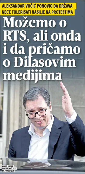  ??  ?? Vučić: ispred predsedniš­tva je Bilo 1.030 ljudi