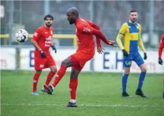  ?? FOTO RAYMOND LEMMENS ?? Patrick N’Koyi, vorig weekend in actie bij Turkse Rangers: “Mijn twee kinderen zijn geboren in België, hun mama is een Roemeense en ik ben een Nederlande­r, die geboren werd in Congo.”