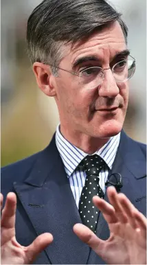  ??  ?? Angry at the deal: Brexiteer Jacob Rees-Mogg