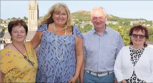  ??  ?? PICTURED RIGHT: Mary Nolan, Carmel Harrington, Jarlath Glynn (librarian) and Marie Coffey at ‘Choosing Summer Reads, with Carmel Harrington on Thursday evening.