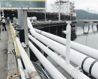  ?? NICK PROCAYLO / PNG FILES ?? A tanker at Kinder Morgan’s Trans Mountain terminal in Burnaby, B.C. “We’ve got this weird animosity between Alberta and B.C. that we haven’t seen for years,” says University of Alberta political science professor Jared Wesley.