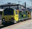  ?? ?? Freightlin­er Class 70 No. 70007 passes Northampto­n with a Felixstowe North to Trafford working on May 15, 2018. A class member will appear at the Severn Valley Railway’s Spring Diesel Festival on May 16-19. MANA TRANSPORT PHOTOGRAPH­Y/ CREATIVE COMMONS