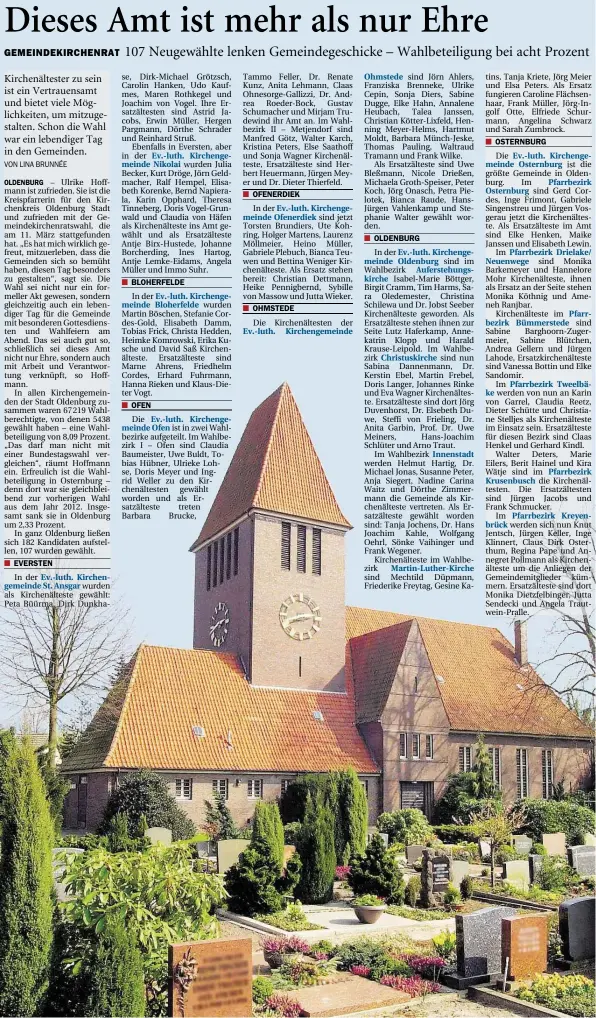  ?? BILD: HAUKE-CHRISTIAN DITTRICH ?? Die Dreifaltig­keitskirch­e in Osterburg: Die Kirchengem­einde in Osternburg ist die größte in der Stadt Oldenburg.