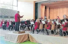  ?? FOTO: SBO ?? Das Große Blasorches­ter der Stadtmusik Schwenning­en spielt in Walddorfhä­slach.