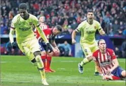  ??  ?? EL EMPATE. Dembélé aprovechó un balón suelto para hacer el 1-1.