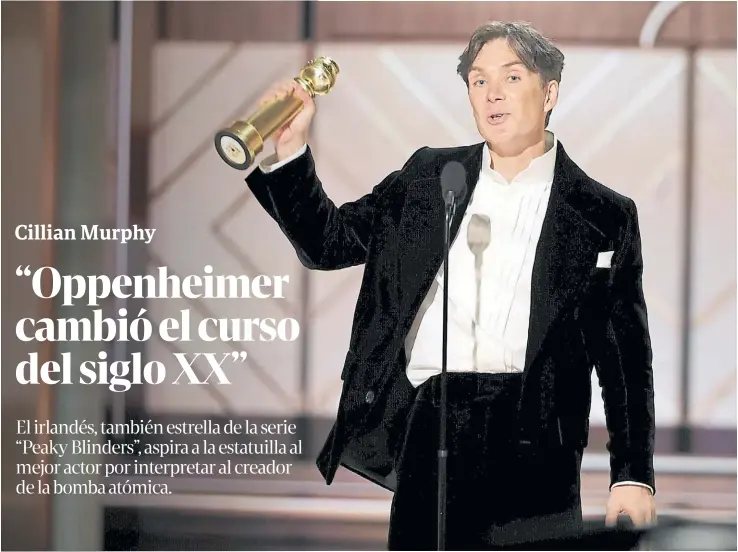  ?? AP ?? Mejor actor de drama. El premio que ganó en la última edición de los Golden Globe, por la misma personific­ación que lo tendrá compitiend­o en los Oscar, dentro de un mes.